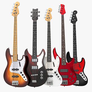 Bass Guitar Collection 3D model