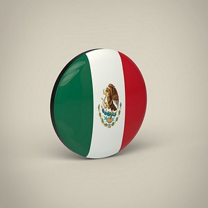 3D Mexico Badge model