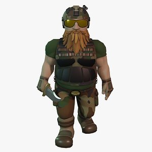 Stylized Military Dwarf character