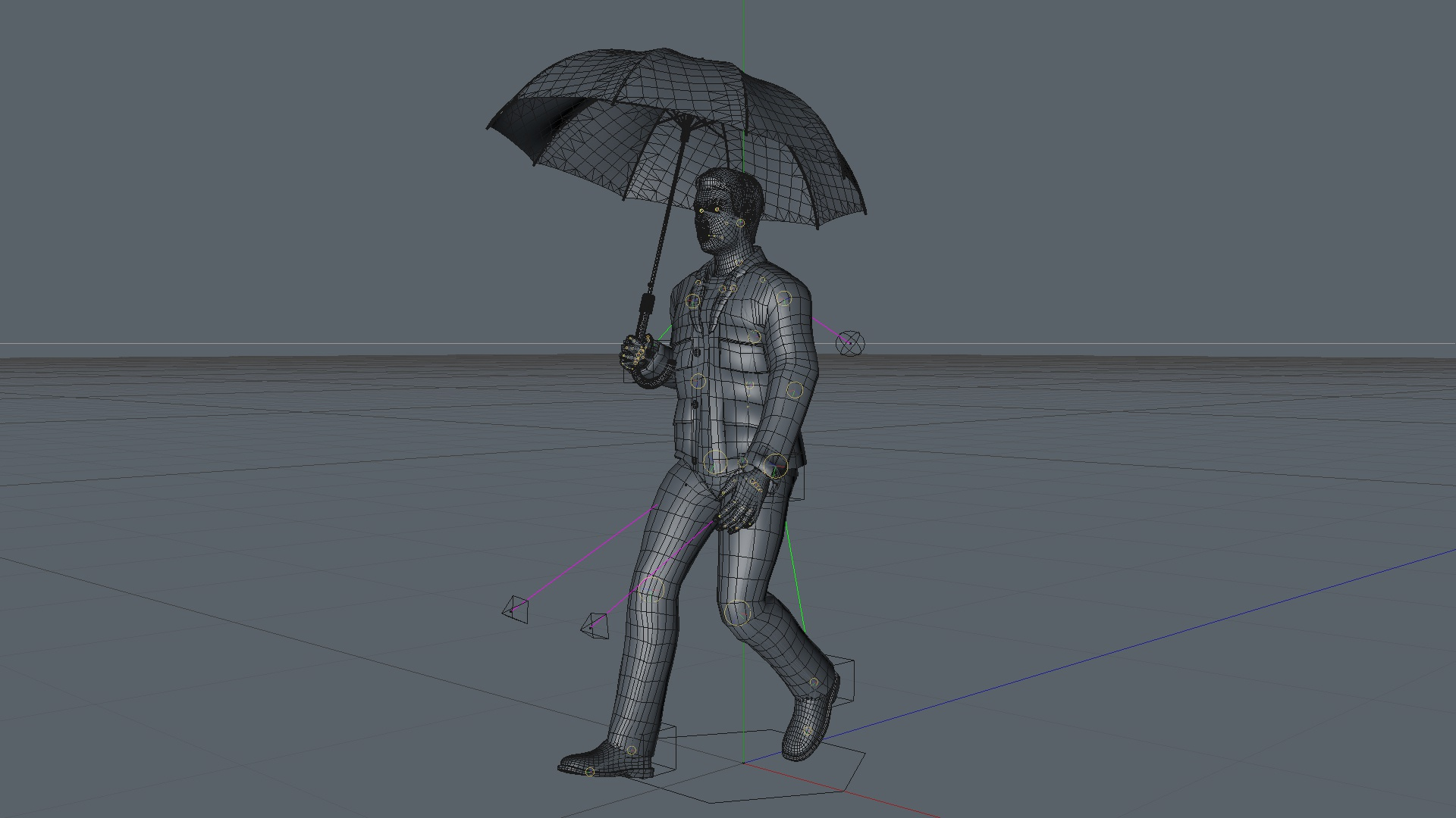 3D cartoon man walking casually. Illustration of a man walking on