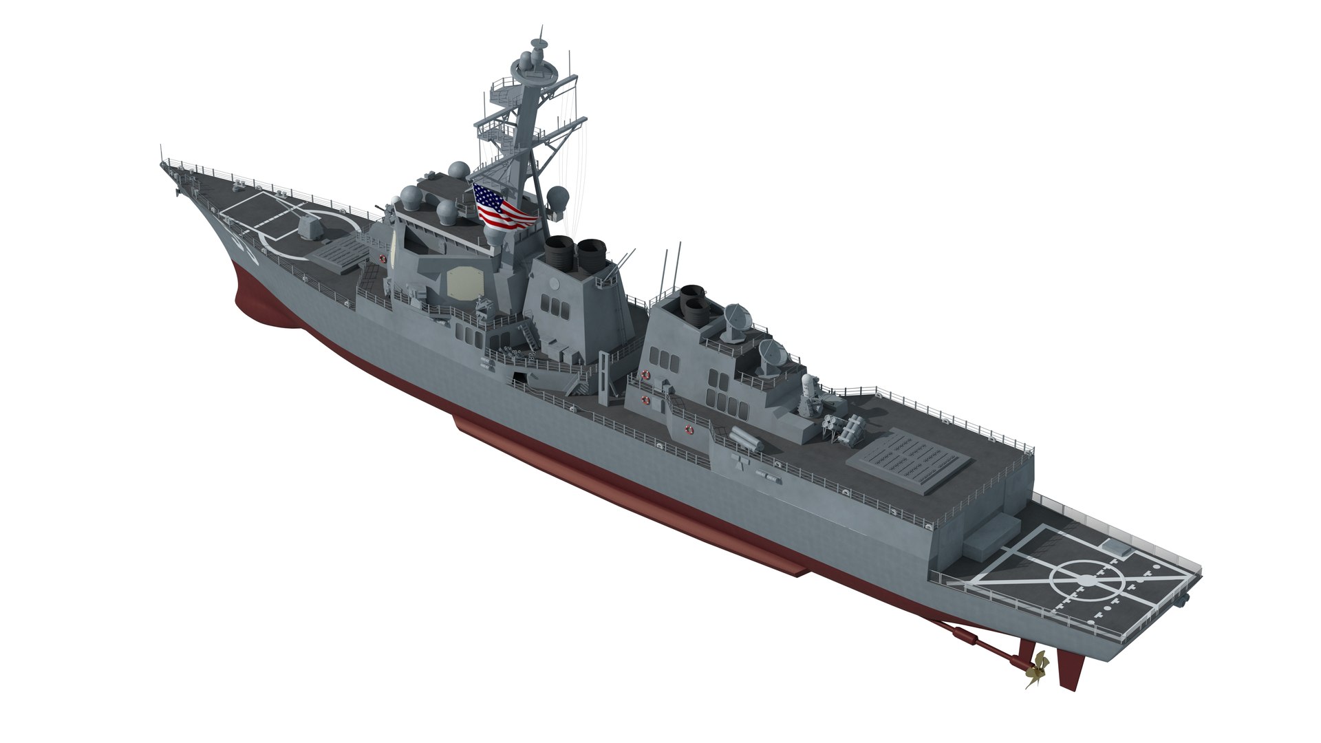 US Arleigh Burke Class Destroyer Warship Arleigh Burke Aegis US Navy 3D ...