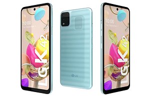 LG K42 Blue Low Poly 3D