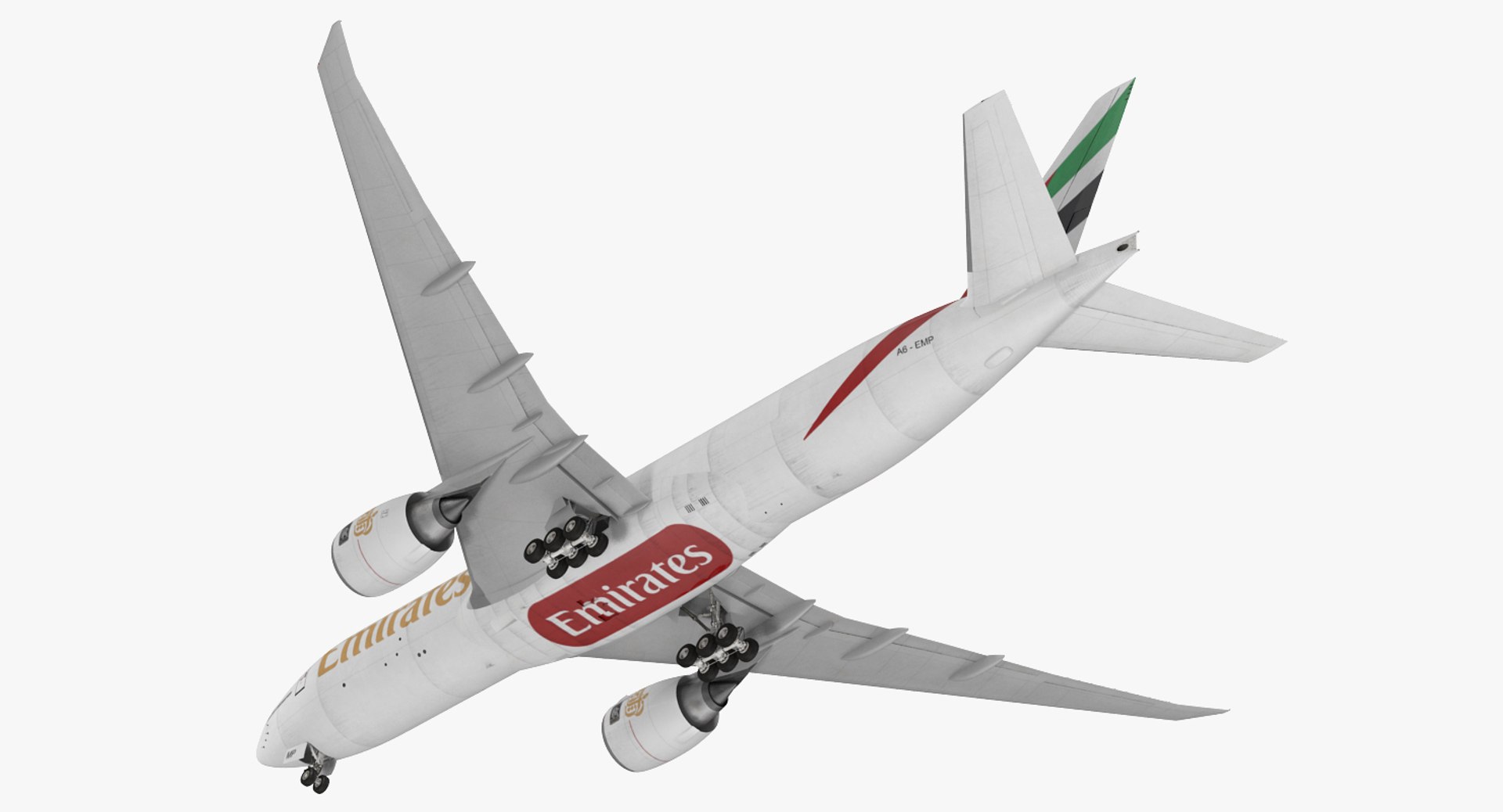 Boeing 777 Freighter Emirates Airlines 3D model preview