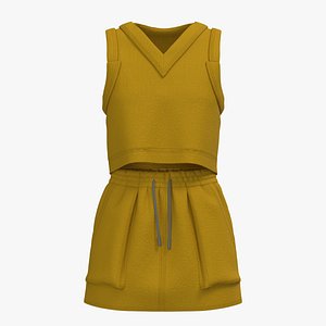 Female sweater vest skirt look