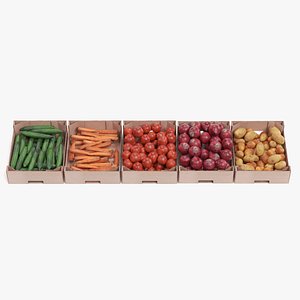 vegetable boxes 3D model
