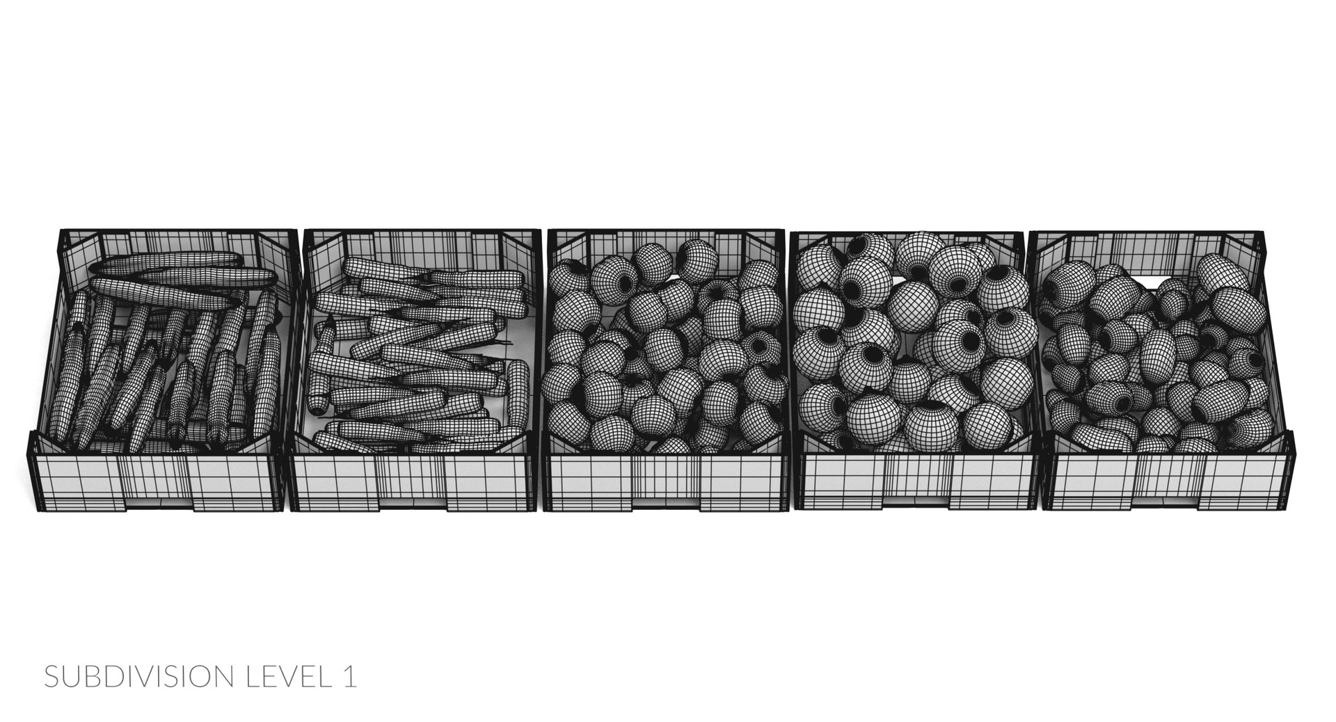 Vegetable Boxes 3D Model - TurboSquid 1405565