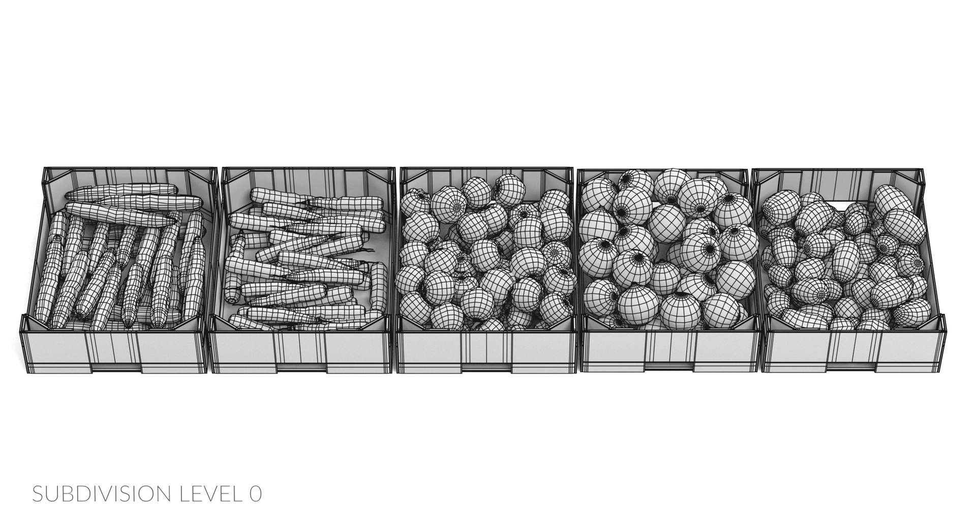 Vegetable Boxes 3D Model - TurboSquid 1405565