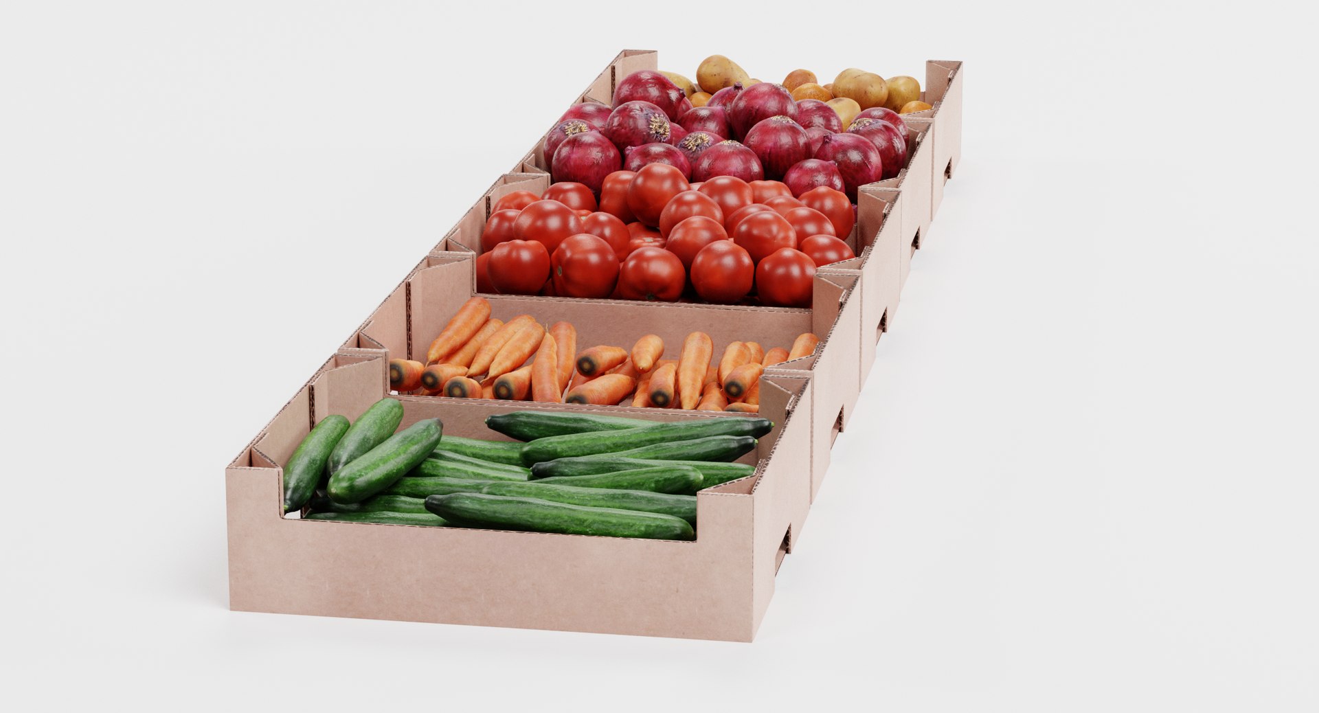 Vegetable Boxes 3D Model - TurboSquid 1405565