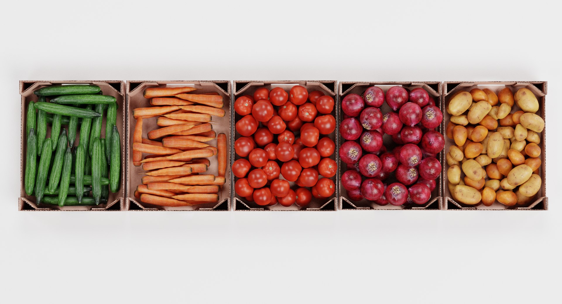 Vegetable Boxes 3D Model - TurboSquid 1405565