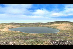 3d terrain lake