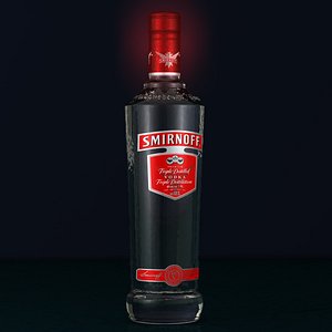3d photorealistic smirnoff vodka bottle