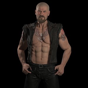 American Biker 3D model