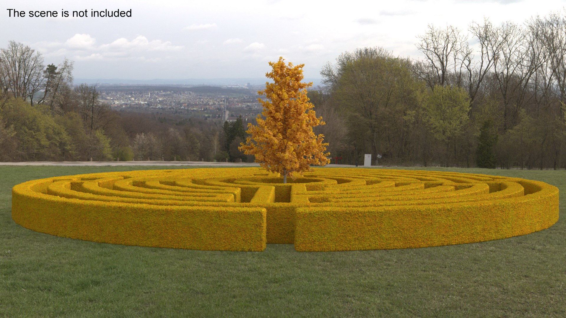 Autumn Labyrinth Garden With Tree 3D Model - TurboSquid 2412734