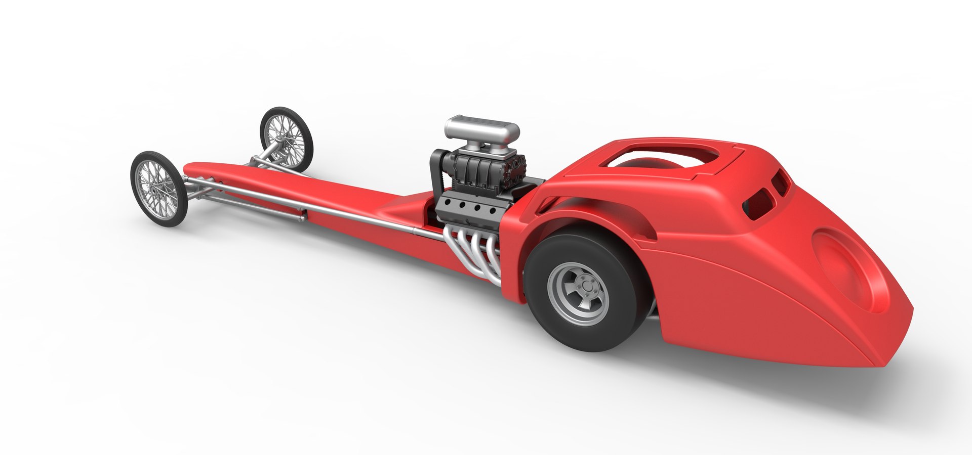 3D Diecast Front Engine Old School Dragster With Shell Version 8 Scale ...