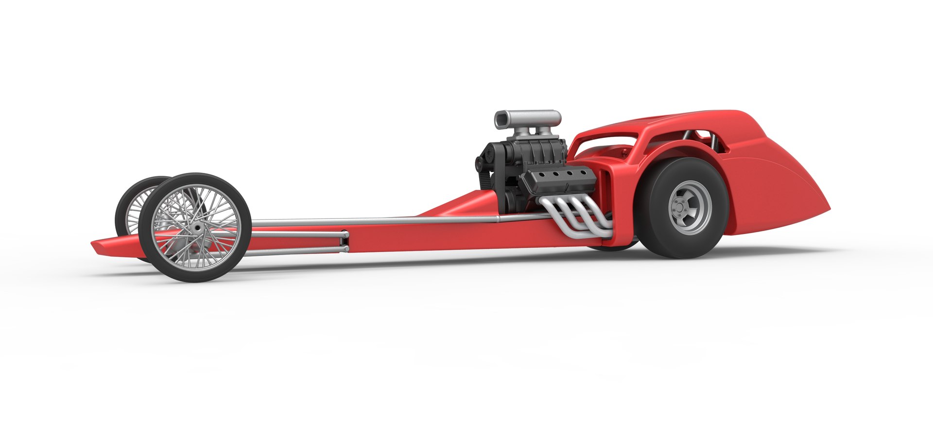 3D Diecast Front Engine Old School Dragster With Shell Version 8 Scale ...