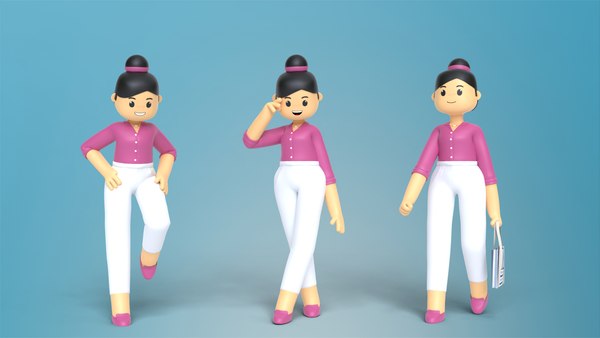 Minimal People woman Character 2001 3D model