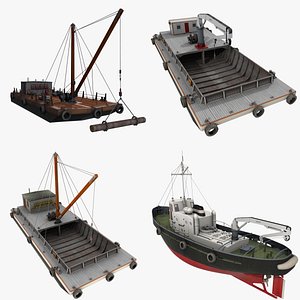 watercraft floating cranes 3ds