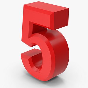 Red Number 5 3D model