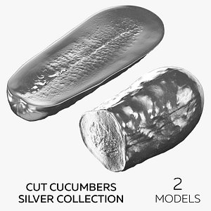3D model Cut Cucumbers Silver Collection - 2 models
