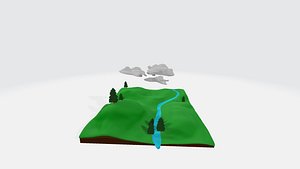 3D hill scene