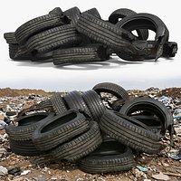 Worn Vehicle Tire Heap Old