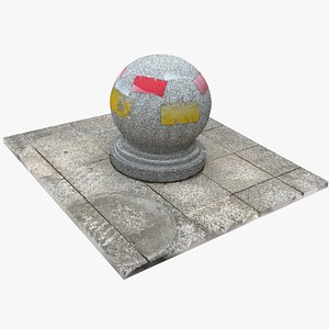 3D Round stone pier 3d scan model