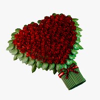 Heart-Shaped Red Rose Bouquet