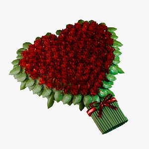 Heart-Shaped Red Rose Bouquet