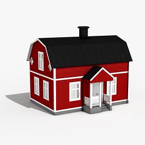 wooden 1900 house 3d model