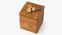 Cube Croissant Pastry with Caramel Glaze and Peanuts