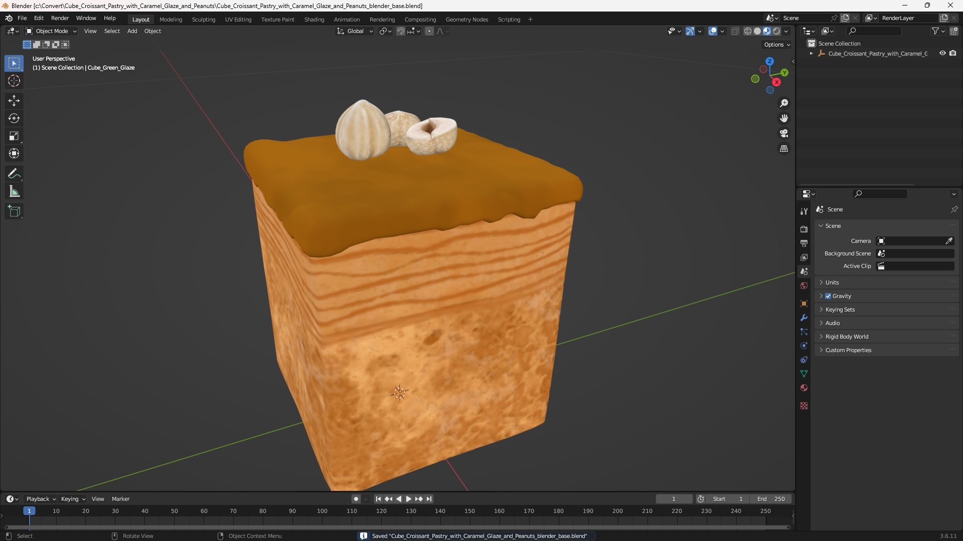 Cube Croissant Pastry with Caramel Glaze and Peanuts 3D model https://p.turbosquid.com/ts-thumb/4E/z9UIBs/5U/cube_croissant_pastry_with_caramel_glaze_and_peanuts_1001/jpg/1768593717/1920x1080/fit_q87/cd26b2a6d1b5a6446a91b8b801aff98f26dc8a0d/cube_croissant_pastry_with_caramel_glaze_and_peanuts_1001.jpg