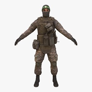 3D Hamas Soldier Qassam 8k Rigged