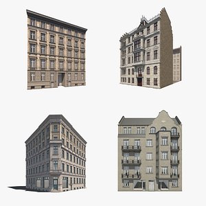 3d model 4 historic berlin residentials