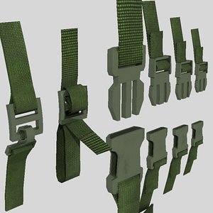 3d backpack quick release clips model