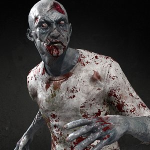 rigged zombie real-time 3D model