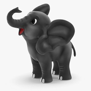 3D Cute Cartoon Elephant Rigged