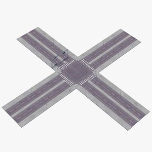 3D Streets Intersection PBR 02 model