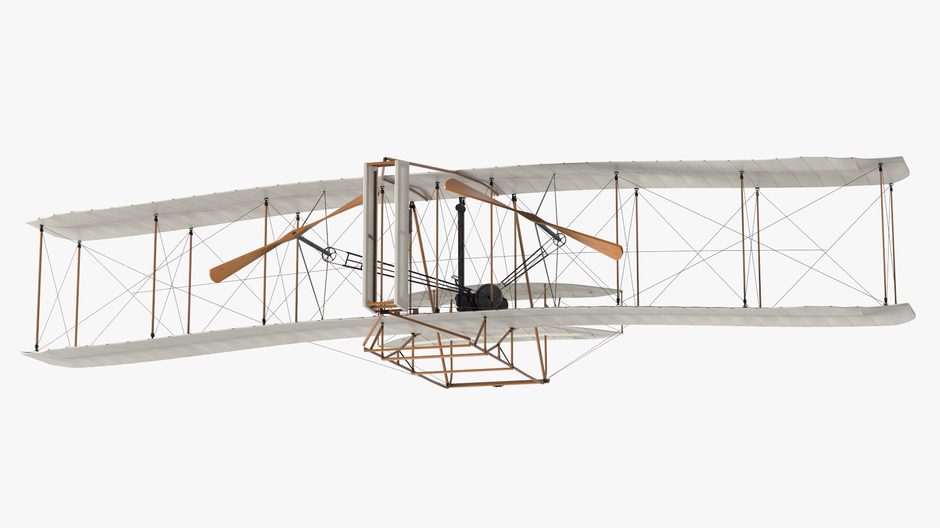 Wright Flyer Rigged for Maya 3D model preview