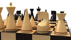 3D modern chess set model