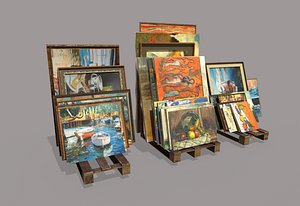 Oil Paintings Artworks Leaning Against The Wall