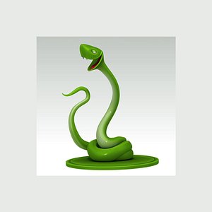 Snake cartoon 02 3D model