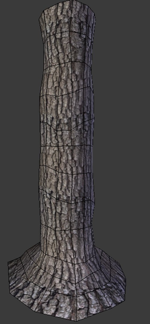 Tall Oak Tree Trunk 3d 3ds