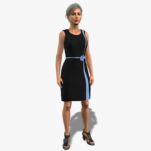 Beautiful Woman Wearing Dress 3D Model model