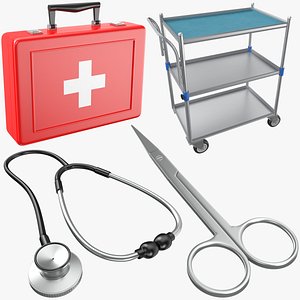 medical cart scissor 3D model