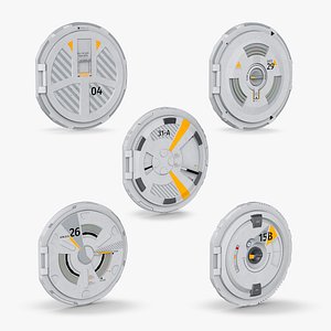 Sci-Fi Access Hatch Covers with Numbers and Arrows Gray