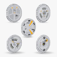 Sci-Fi Access Hatch Covers with Numbers and Arrows Gray