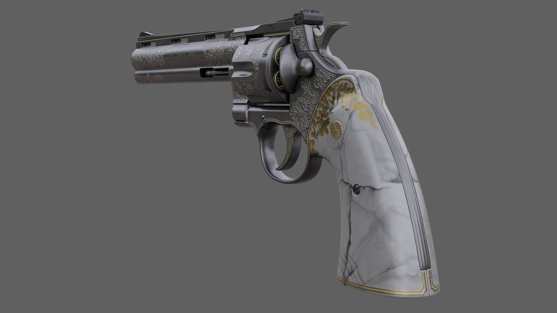 Colt python 357 6 inch engraved model https://p.turbosquid.com/ts-thumb/4G/1m3p0M/JN/preview2/jpg/1677844190/1920x1080/fit_q87/944814154767ed53296c29eff5a1bcff0c80d315/preview2.jpg