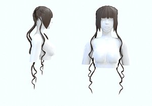 3D Stylized Bangs Hairstyle model