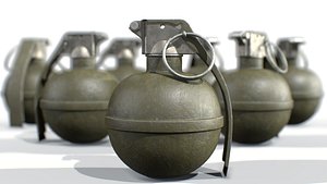 3D american hand grenade frag