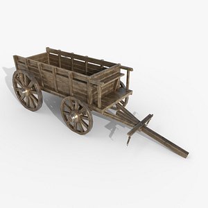 Wagon Low Polygon for fantasy and medi-evil games 3D